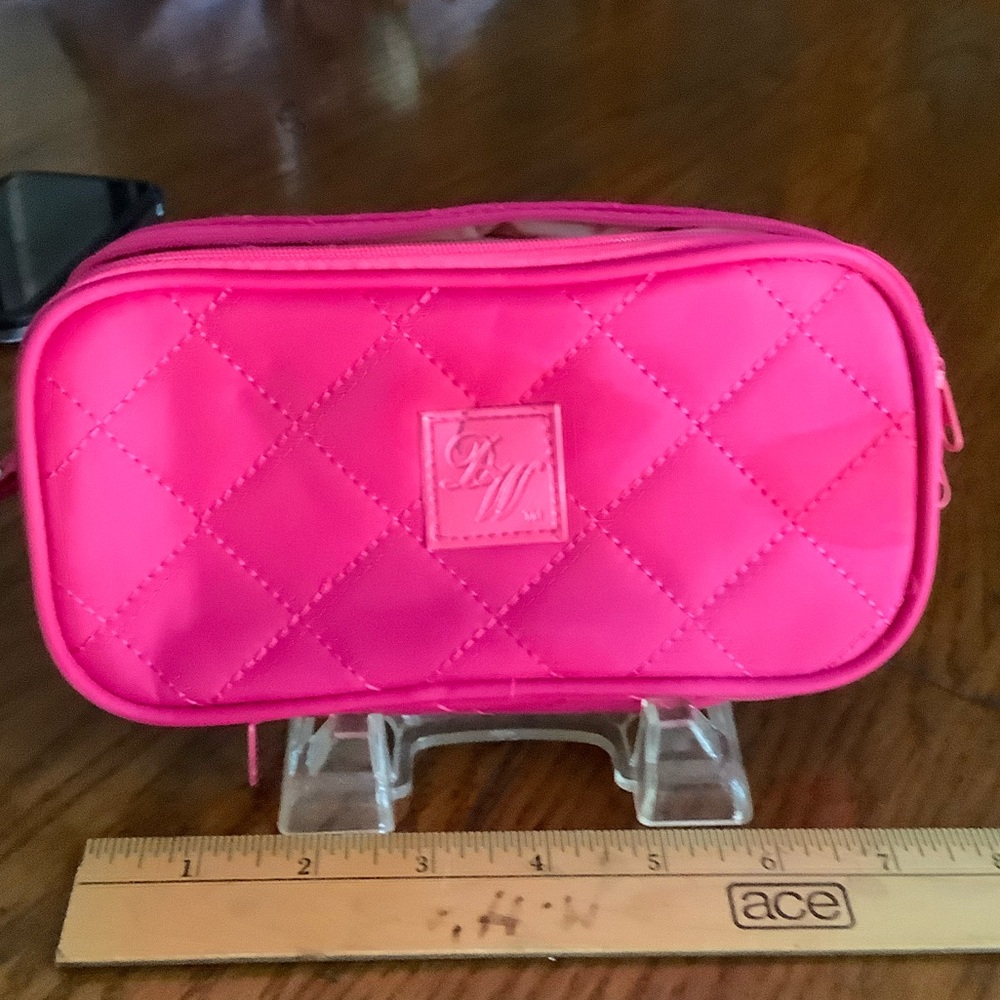 Pink Quilted Cosmetic Bag